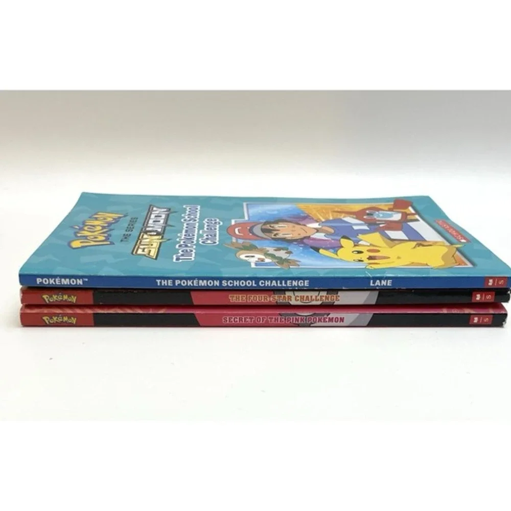 Lot of 3 Scholastic Paperback‎ Pokémon Books 2017 Ash Catchem Pikachu